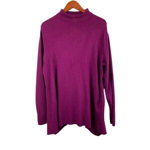 WhisperKnit By Louis DellOlio Womens XL Purple Turtleneck Sweater Rayon & Nylon